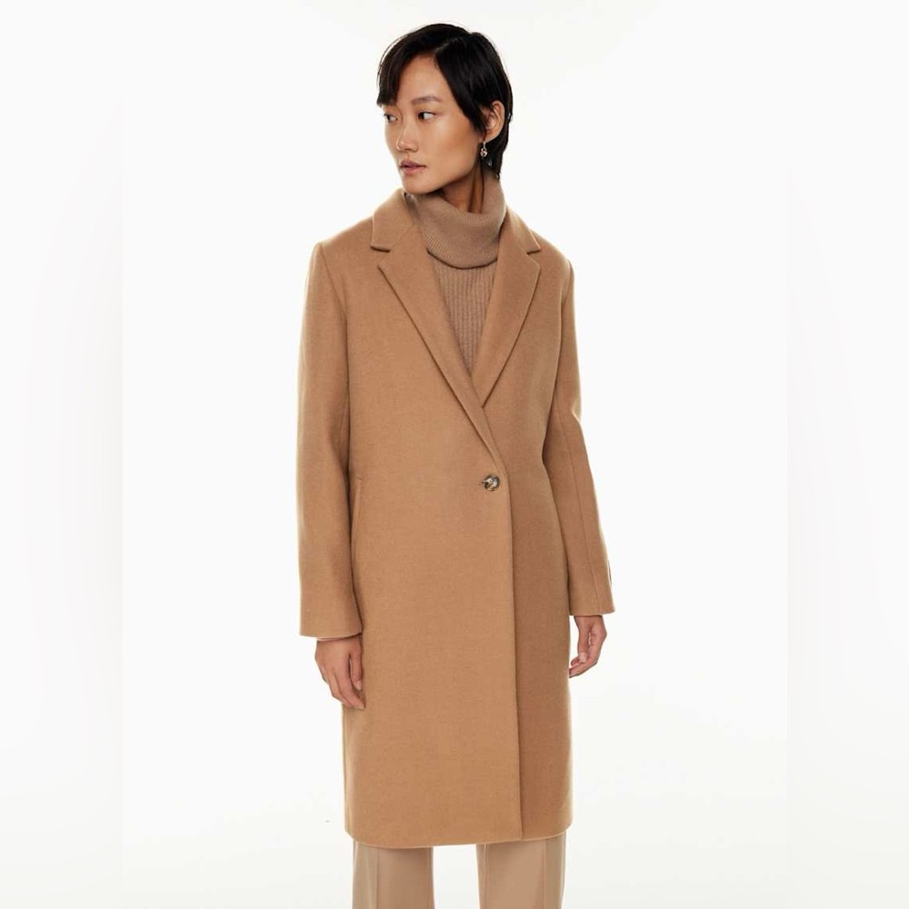 Aritzia Babaton tan camel wool coat size small - Picture 3 of 15
